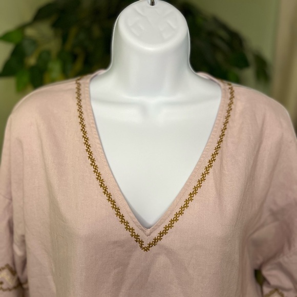 MADEWELL Embroidered Sleeve Popover Midi Dress Size Medium - Picture 6 of 13